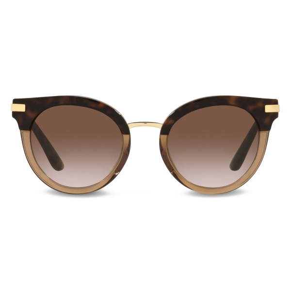 Dolce Gabbana Half Print Sunglasses Havana Dolce Gabbana