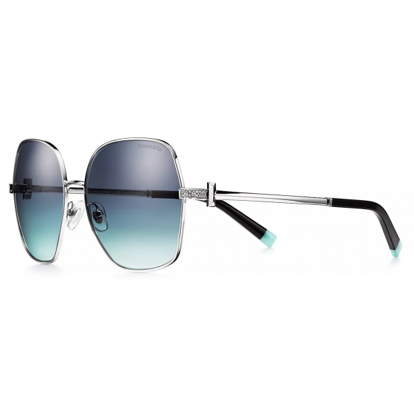 Tiffany Co Occhiale Da Sole Irregolare Argentato Tiffany Blue