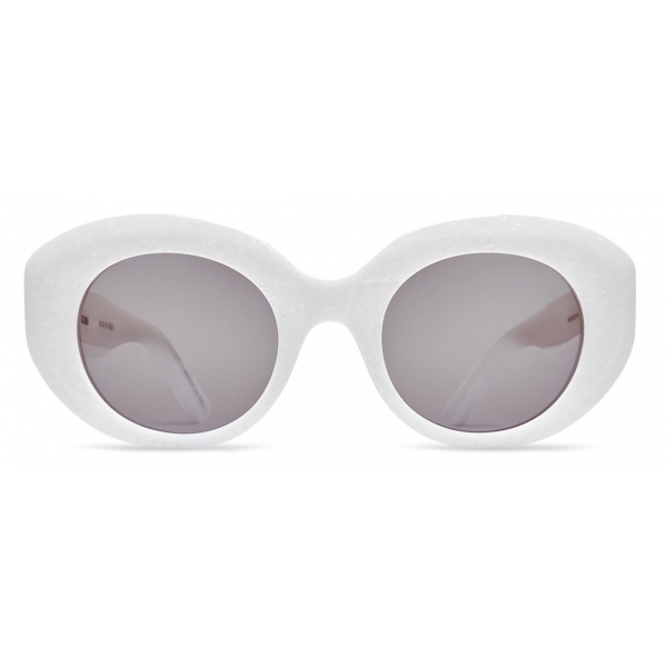 Balenciaga Women S Rive Gauche Round Sunglasses White Sunglasses