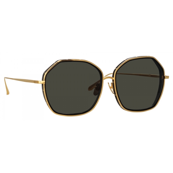 Linda Farrow Rowe Oversize Sunglasses In Yellow Gold LFL1432C1SUN