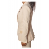 Elisabetta Franchi - Long Sleeve Screwed - Butter - Jacket - Made in Italy - Luxury Exclusive Collection