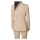 Elisabetta Franchi - Long Sleeve Screwed - Butter - Jacket - Made in Italy - Luxury Exclusive Collection