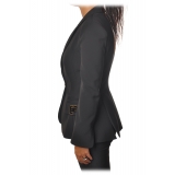 Elisabetta Franchi - Long Sleeve Screwed - Black - Jacket - Made in Italy - Luxury Exclusive Collection