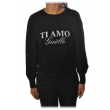 Elisabetta Franchi - Sweater Wide Sleeves - Black - Sweater - Made in Italy - Luxury Exclusive Collection