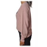 Elisabetta Franchi - Sweater Wide Sleeves - Pink - Sweater - Made in Italy - Luxury Exclusive Collection