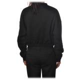 Elisabetta Franchi - Long Sleeve Crew-Neck Sweatshirt - Black - Sweatshirt - Made in Italy - Luxury Exclusive Collection