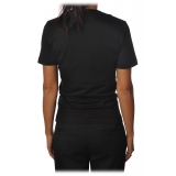 Elisabetta Franchi - Short Sleeve Crewneck T-Shirt - Black - T-Shirt - Made in Italy - Luxury Exclusive Collection