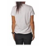 Elisabetta Franchi - Short Sleeve Round Neck T-Shirt Logo - White - T-Shirt - Made in Italy - Luxury Exclusive Collection