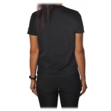 Elisabetta Franchi - Short Sleeve Round Neck T-Shirt Logo - Black - T-Shirt - Made in Italy - Luxury Exclusive Collection