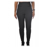 Elisabetta Franchi - High-Waisted Straight Leg - Black - Trousers - Made in Italy - Luxury Exclusive Collection