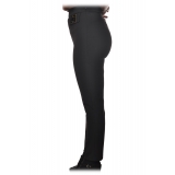 Elisabetta Franchi - High-Waisted Straight Leg - Black - Trousers - Made in Italy - Luxury Exclusive Collection