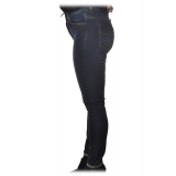Elisabetta Franchi - Pantalone Cinque Tasche a Vita Alta Slim - Denim - Pantaloni - Made in Italy - Luxury Exclusive Collection