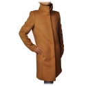 Patrizia Pepe - Coat 3/4 Screwed in Cloth - Mustard Brown - Jacket - Made in Italy - Luxury Exclusive Collection