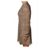 Elisabetta Franchi - Animalier Short Model V-Neck - Tribe - Dress - Made in Italy - Luxury Exclusive Collection