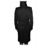 Elisabetta Franchi - Coat 3/4 Double Breasted Closure - Black - Jacket - Made in Italy - Luxury Exclusive Collection