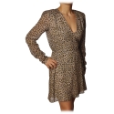 Patrizia Pepe - Animalier Short Model V-Neck - Tribe - Dress - Made in Italy - Luxury Exclusive Collection