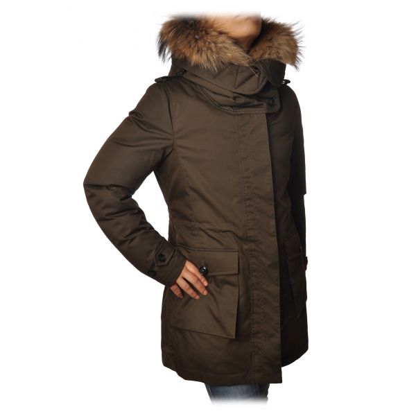 Woolrich Parka Down Jacket Scarlett Military Green Jacket Luxury Exclusive Collection Avvenice