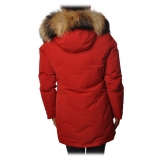 Woolrich -  Arctic Parka con Cappuccio più Pelliccia a Contrasto di Colore - Rosso - Giacca - Luxury Exclusive Collection