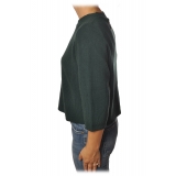 Elisabetta Franchi - Crew-Neck Pullover - Dark Green - Sweater - Made in Italy - Luxury Exclusive Collection