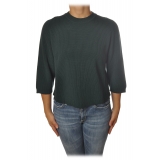 Elisabetta Franchi - Crew-Neck Pullover - Dark Green - Sweater - Made in Italy - Luxury Exclusive Collection