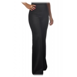 Elisabetta Franchi - High Waisted Wide Leg Trousers - Black - Trousers - Made in Italy - Luxury Exclusive Collection