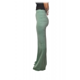 Elisabetta Franchi - High Waisted Wide Leg Trousers - Tiffany Green - Trousers - Made in Italy - Luxury Exclusive Collection