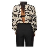 Elisabetta Franchi - Body with Long Sleeve - Butter/Black - Shirt - Made in Italy - Luxury Exclusive Collection