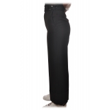 Elisabetta Franchi - Pantaloni Vita Alta Gamba Larga - Nero - Pantaloni - Made in Italy - Luxury Exclusive Collection