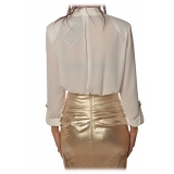 Elisabetta Franchi - Body with Long Sleeve - White - Shirt - Made in Italy - Luxury Exclusive Collection