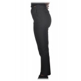 Elisabetta Franchi - High Waisted Straight Leg Trousers - Black - Trousers - Made in Italy - Luxury Exclusive Collection