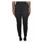 Elisabetta Franchi - Pantaloni Vita Alta Gamba Dritta - Nero - Pantaloni - Made in Italy - Luxury Exclusive Collection