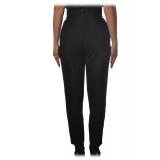 Elisabetta Franchi - High Waisted Straight Leg Trousers - Black - Trousers - Made in Italy - Luxury Exclusive Collection