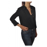 Elisabetta Franchi - Shirt with 3/4 Sleeve - Black - Shirt - Made in Italy - Luxury Exclusive Collection