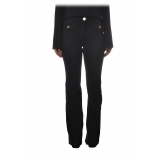 Elisabetta Franchi - Four Pocket Jeans Flared Leg - Black - Trousers - Made in Italy - Luxury Exclusive Collection