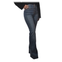 Elisabetta Franchi - Jeans Vita Alta a Zampa - Denim - Pantaloni - Made in Italy - Luxury Exclusive Collection