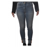 Elisabetta Franchi - Jeans Vita Alta Slim - Denim - Pantaloni - Made in Italy - Luxury Exclusive Collection