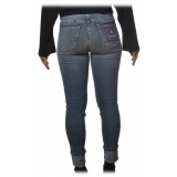 Elisabetta Franchi - Jeans Vita Alta Slim - Denim - Pantaloni - Made in Italy - Luxury Exclusive Collection