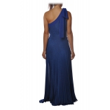 Elisabetta Franchi - Long One-Shoulder Model - Blue - Dress - Made in Italy - Luxury Exclusive Collection