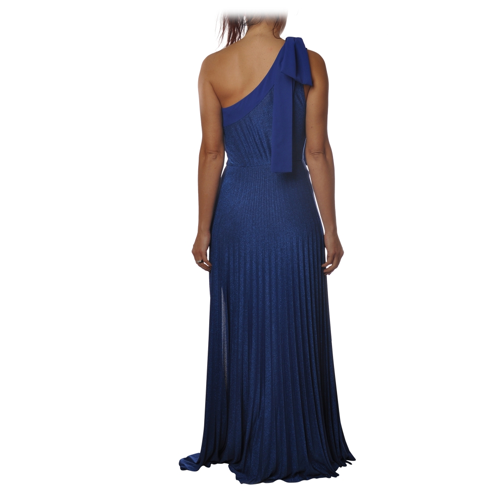 Elisabetta Franchi - Long One-Shoulder Model - Blue - Dress - Made in ...