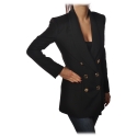 Elisabetta Franchi - Double-Breasted Model with Long Sleeve - Black - Jacket - Made in Italy - Luxury Exclusive Collection