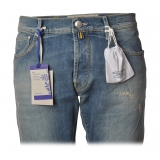 Jacob Cohën - 5 Pocket Jeans Straight Leg with Rips - Light Denim - Trousers - Made in Italy - Luxury Exclusive Collection