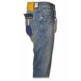 Jacob Cohën - Jeans 5 tasche Gamba Dritta con Strappi - Denim Chiaro - Pantaloni - Made in Italy - Luxury Exclusive Collection