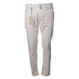 Jacob Cohën - 5-Pocket Trousers Straight Leg - Optical White - Trousers - Made in Italy - Luxury Exclusive Collection