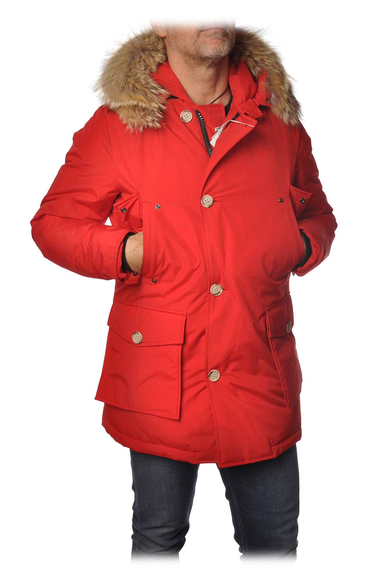 Woolrich - Arctic Parka With Detachable Fur - Red - Jacket