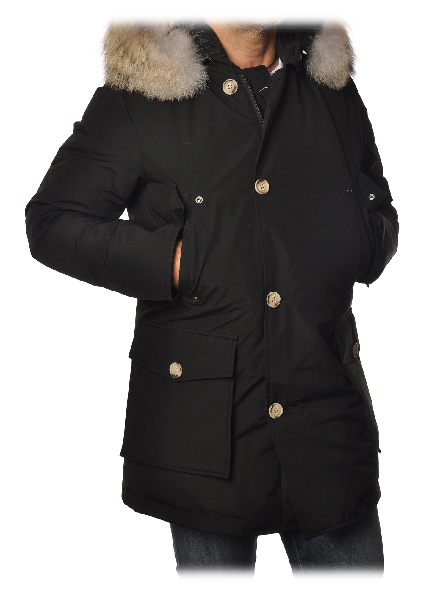 Woolrich - Parka With Detachable - Black - Jacket - Luxury Exclusive - Avvenice