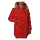 Woolrich - Long Artic Parka DF with Fur-trimmed Hood- Red - Jacket - Luxury Exclusive Collection