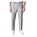 Cruna - Raval Trousers in Fresh Wool - 560 - Light Grey - Handmade in Italy - Luxury High Quality Pants