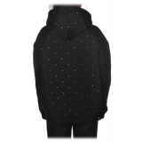 Gaelle Paris - Sweatshirt with Hood and Zip Closure - Black - Sweatshirt - Made in Italy - Luxury Exclusive Collection