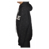 Gaelle Paris - Sweatshirt with Hood and Zip Closure - Black - Sweatshirt - Made in Italy - Luxury Exclusive Collection