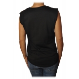 Gaëlle Paris - T-Shirt Girocollo Senza Maniche - Nero - T-Shirt - Made in Italy - Luxury Exclusive Collection